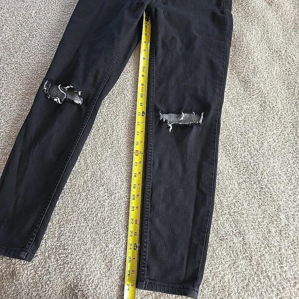 Free People Women's Distressed Skinny Ankle Jean Black Size‎ 28 Festival Grunge